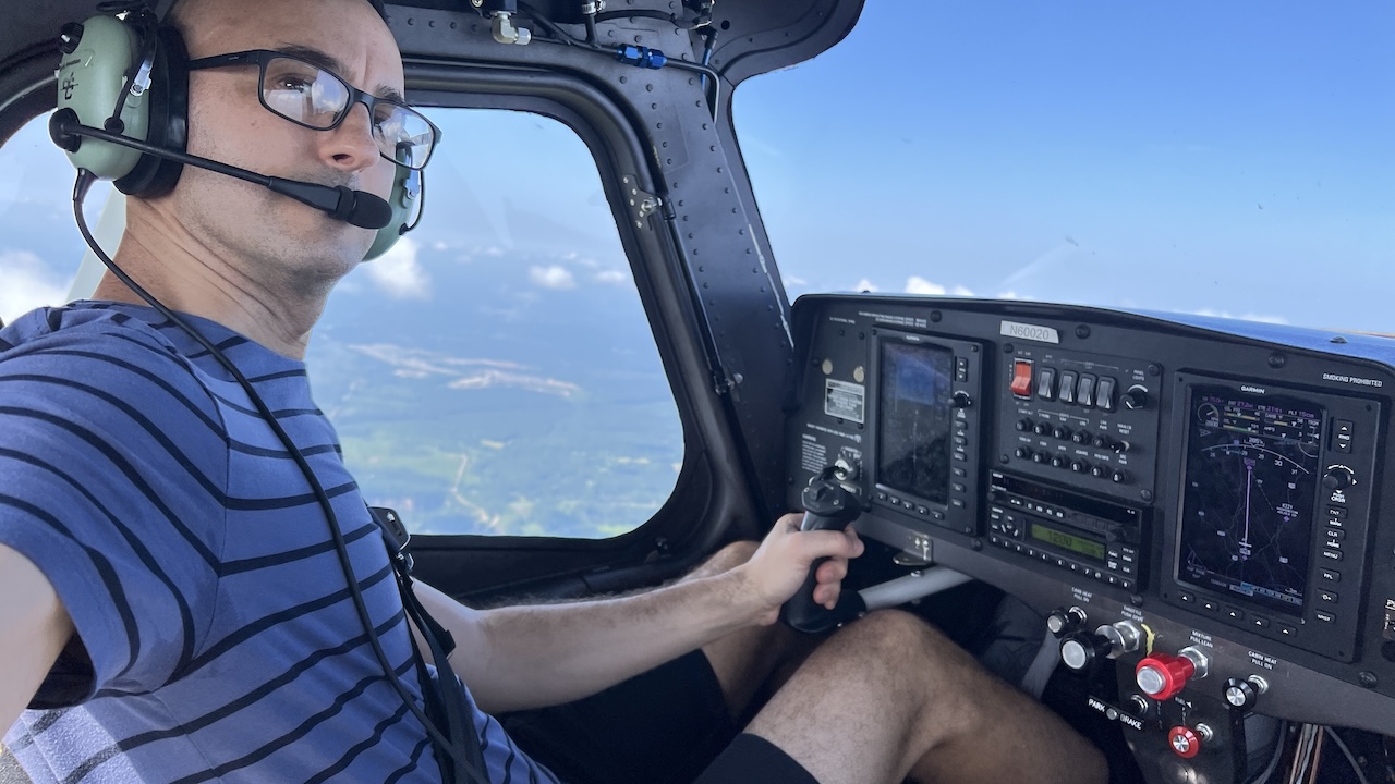 Me flying an airplane